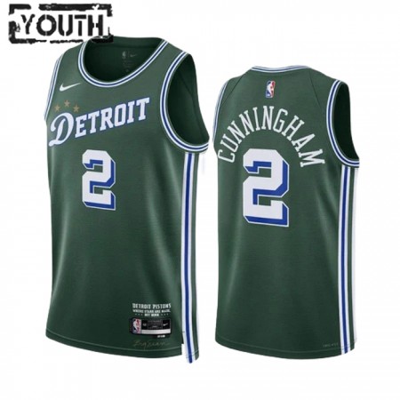 Dječji NBA Dres Detroit Pistons Cade Cunningham 2 Nike 2022-23 City Edition Zelena Swingman
